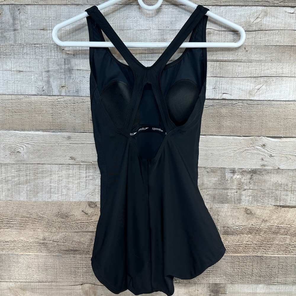 Speedo Womens Black One Piece‎ Swimsuit Racerback Keyhole Athletic Swim Size 8 - Picture 5 of 9